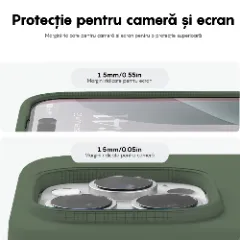 Husa iPhone 16 Pro Max Casey Studios Premium Soft Silicone, de Protectie, Slim, pentru Incarcare Wireless, Margini Ridicate pentru Protectia Ecranului si a Camerelor Webster Green