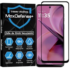 Folie Sticla CASEY STUDIOS pentru Motorola Moto G55, Full Glue, Sticla Securizata, Duritate Militara, Ultra HD, Protectie Profesionala Ecran 3D, Anti Zgarieturi, Anti Socuri