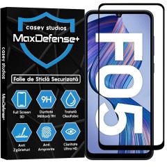 Folie Sticla CASEY STUDIOS pentru Samsung Galaxy F05, Full Glue, Sticla Securizata, Duritate Militara, Ultra HD, Protectie Profesionala Ecran 3D, Anti Zgarieturi, Anti Socuri