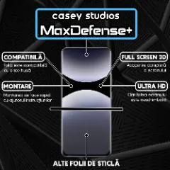 Folie Sticla CASEY STUDIOS pentru Xiaomi Redmi Note 14 Pro, Full Glue, Sticla Securizata, Duritate Militara, Ultra HD, Protectie Profesionala Ecran 3D, Anti Zgarieturi, Anti Socuri Negru