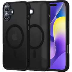 Husa MagSafe pentru iPhone 16, CASEY STUDIOS, de Protectie, Slim, pentru Incarcare Wireless, Margini Ridicate pentru Protectia Ecranului si a Camerelor Negru 