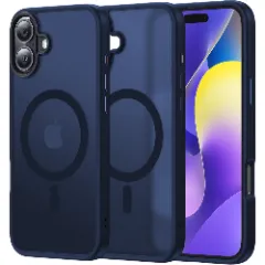 Husa MagSafe pentru iPhone 16, CASEY STUDIOS, de Protectie, Slim, pentru Incarcare Wireless, Margini Ridicate pentru Protectia Ecranului si a Camerelor Albastru 