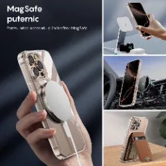 Husa MagSafe pentru iPhone 16 PRO, CASEY STUDIOS, de Protectie, Slim, pentru Incarcare Wireless, Margini Ridicate pentru Protectia Ecranului si a Camerelor Transparent