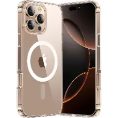 Husa MagSafe pentru iPhone 16 Pro Max, CASEY STUDIOS, de Protectie, Slim, pentru Incarcare Wireless, Margini Ridicate pentru Protectia Ecranului si a Camerelor Transparent