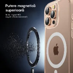 Husa MagSafe pentru iPhone 16 Pro Max, CASEY STUDIOS, de Protectie, Slim, pentru Incarcare Wireless, Margini Ridicate pentru Protectia Ecranului si a Camerelor Transparent