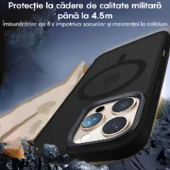 Husa MagSafe pentru iPhone 16 Pro Max, CASEY STUDIOS, de Protectie, Slim, pentru Incarcare Wireless, Margini Ridicate pentru Protectia Ecranului si a Camerelor Negru
