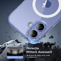 Husa MagSafe pentru iPhone 16 Plus, CASEY STUDIOS, de Protectie, Slim, pentru Incarcare Wireless, Margini Ridicate pentru Protectia Ecranului si a Camerelor Transparent