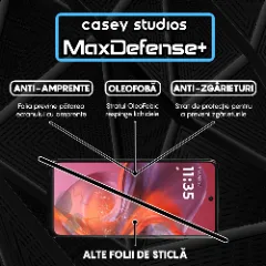 Folie Sticla CASEY STUDIOS pentru Motorola Moto G05, Full Glue, Sticla Securizata, Duritate Militara, Ultra HD, Protectie Profesionala Ecran 3D, Anti Zgarieturi, Anti Socuri Transparent
