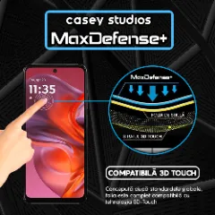 Folie Sticla CASEY STUDIOS pentru Motorola Moto G05, Full Glue, Sticla Securizata, Duritate Militara, Ultra HD, Protectie Profesionala Ecran 3D, Anti Zgarieturi, Anti Socuri Transparent