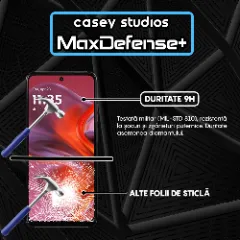 Folie Sticla CASEY STUDIOS pentru Motorola Moto G05, Full Glue, Sticla Securizata, Duritate Militara, Ultra HD, Protectie Profesionala Ecran 3D, Anti Zgarieturi, Anti Socuri Transparent