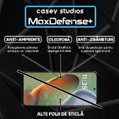 Folie Sticla CASEY STUDIOS pentru Motorola Moto G15 Power, Full Glue, Sticla Securizata, Duritate Militara, Ultra HD, Protectie Profesionala Ecran 3D, Anti Zgarieturi, Anti Socuri Transparent