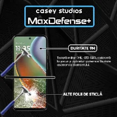 Folie Sticla CASEY STUDIOS pentru Motorola Moto G15 Power, Full Glue, Sticla Securizata, Duritate Militara, Ultra HD, Protectie Profesionala Ecran 3D, Anti Zgarieturi, Anti Socuri Transparent