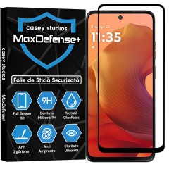 Folie Sticla CASEY STUDIOS pentru Motorola Moto G15, Full Glue, Sticla Securizata, Duritate Militara, Ultra HD, Protectie Profesionala Ecran 3D, Anti Zgarieturi, Anti Socuri