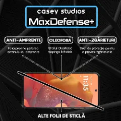 Folie Sticla CASEY STUDIOS pentru Motorola Moto G15, Full Glue, Sticla Securizata, Duritate Militara, Ultra HD, Protectie Profesionala Ecran 3D, Anti Zgarieturi, Anti Socuri Transparent
