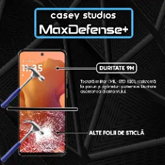 Folie Sticla CASEY STUDIOS pentru Motorola Moto G15, Full Glue, Sticla Securizata, Duritate Militara, Ultra HD, Protectie Profesionala Ecran 3D, Anti Zgarieturi, Anti Socuri Transparent