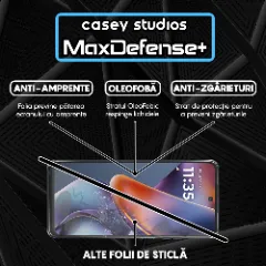 Folie Sticla CASEY STUDIOS pentru Motorola Moto G (2025), Full Glue, Sticla Securizata, Duritate Militara, Ultra HD, Protectie Profesionala Ecran 3D, Anti Zgarieturi, Anti Socuri Transparent