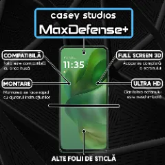 Folie Sticla CASEY STUDIOS pentru Motorola Moto G Power (2025), Full Glue, Sticla Securizata, Duritate Militara, Ultra HD, Protectie Profesionala Ecran 3D, Anti Zgarieturi, Anti Socuri Transparent
