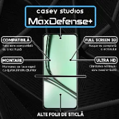 Folie Sticla CASEY STUDIOS pentru Realme Note 60x, Full Glue, Sticla Securizata, Duritate Militara, Ultra HD, Protectie Profesionala Ecran 3D, Anti Zgarieturi, Anti Socuri Transparent