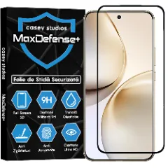 Folie Sticla CASEY STUDIOS pentru Realme 14 Pro+, Full Glue, Sticla Securizata, Duritate Militara, Ultra HD, Protectie Profesionala Ecran 3D, Anti Zgarieturi, Anti Socuri Transparent