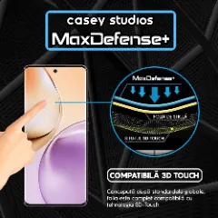 Folie Sticla CASEY STUDIOS pentru Realme 14 Pro, Full Glue, Sticla Securizata, Duritate Militara, Ultra HD, Protectie Profesionala Ecran 3D, Anti Zgarieturi, Anti Socuri Transparent