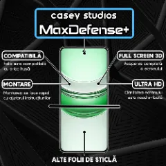 Folie Sticla CASEY STUDIOS pentru Realme 14x, Full Glue, Sticla Securizata, Duritate Militara, Ultra HD, Protectie Profesionala Ecran 3D, Anti Zgarieturi, Anti Socuri Transparent