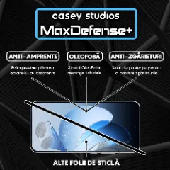 Folie Sticla CASEY STUDIOS pentru Oppo Reno13, Full Glue, Sticla Securizata, Duritate Militara, Ultra HD, Protectie Profesionala Ecran 3D, Anti Zgarieturi, Anti Socuri Transparent