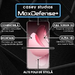 Folie Sticla CASEY STUDIOS pentru Oppo Reno13 Pro, Full Glue, Sticla Securizata, Duritate Militara, Ultra HD, Protectie Profesionala Ecran 3D, Anti Zgarieturi, Anti Socuri Transparent
