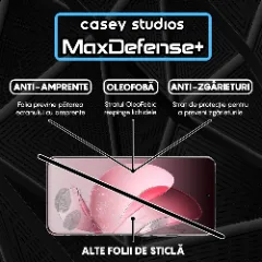 Folie Sticla CASEY STUDIOS pentru Oppo Reno13 Pro, Full Glue, Sticla Securizata, Duritate Militara, Ultra HD, Protectie Profesionala Ecran 3D, Anti Zgarieturi, Anti Socuri Transparent