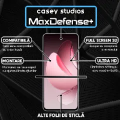 Folie Sticla CASEY STUDIOS pentru Oppo Reno13 F 4G, Full Glue, Sticla Securizata, Duritate Militara, Ultra HD, Protectie Profesionala Ecran 3D, Anti Zgarieturi, Anti Socuri Transparent