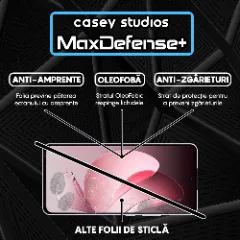 Folie Sticla CASEY STUDIOS pentru Oppo Reno13 F 4G, Full Glue, Sticla Securizata, Duritate Militara, Ultra HD, Protectie Profesionala Ecran 3D, Anti Zgarieturi, Anti Socuri Transparent