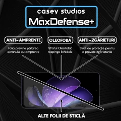 Folie Sticla CASEY STUDIOS pentru Oppo Reno13 F, Full Glue, Sticla Securizata, Duritate Militara, Ultra HD, Protectie Profesionala Ecran 3D, Anti Zgarieturi, Anti Socuri Transparent