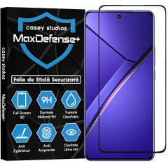 Folie Sticla CASEY STUDIOS pentru Honor X8c, Full Glue, Sticla Securizata, Duritate Militara, Ultra HD, Protectie Profesionala Ecran 3D, Anti Zgarieturi, Anti Socuri