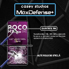 Folie Sticla CASEY STUDIOS pentru Xiaomi Poco M7 Pro 5G, Full Glue, Sticla Securizata, Duritate Militara, Ultra HD, Protectie Profesionala Ecran 3D, Anti Zgarieturi, Anti Socuri Transparent