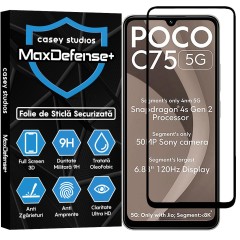 Folie Sticla CASEY STUDIOS pentru Xiaomi Redmi Turbo 4, Full Glue, Sticla Securizata, Duritate Militara, Ultra HD, Protectie Profesionala Ecran 3D, Anti Zgarieturi, Anti Socuri