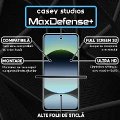 Folie Sticla CASEY STUDIOS pentru Xiaomi Redmi Note 14 4G, Full Glue, Sticla Securizata, Duritate Militara, Ultra HD, Protectie Profesionala Ecran 3D, Anti Zgarieturi, Anti Socuri Transparent