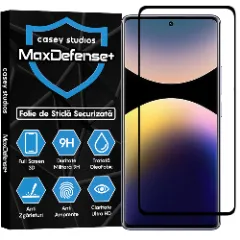 Folie Sticla CASEY STUDIOS pentru Xiaomi Redmi Note 14 Pro 4G, Full Glue, Sticla Securizata, Duritate Militara, Ultra HD, Protectie Profesionala Ecran 3D, Anti Zgarieturi, Anti Socuri Transparent