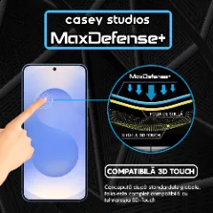 Folie Sticla CASEY STUDIOS pentru Samsung Galaxy S25, Full Glue, Sticla Securizata, Duritate Militara, Ultra HD, Protectie Profesionala Ecran 3D, Anti Zgarieturi, Anti Socuri Transparent