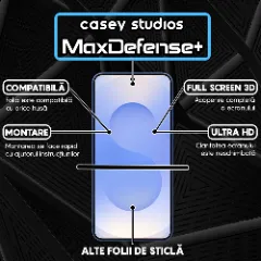 Folie Sticla CASEY STUDIOS pentru Samsung Galaxy S25, Full Glue, Sticla Securizata, Duritate Militara, Ultra HD, Protectie Profesionala Ecran 3D, Anti Zgarieturi, Anti Socuri Transparent