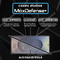Folie Sticla CASEY STUDIOS pentru Samsung Galaxy S25 Ultra, Full Glue, Sticla Securizata, Duritate Militara, Ultra HD, Protectie Profesionala Ecran 3D, Anti Zgarieturi, Anti Socuri Transparent