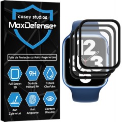 Folie Regenerabila pentru Apple Watch 40 MM - 1/2/3/4/5/6/7/8/SE/Ultra, de Protectie, Casey Studios MaxDefense+ - Negru
