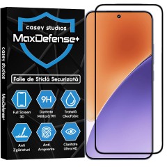 Folie Sticla CASEY STUDIOS pentru Xiaomi 15, Full Glue, Sticla Securizata, Duritate Militara, Ultra HD, Protectie Profesionala Ecran 3D, Anti Zgarieturi, Anti Socuri, Margini negre