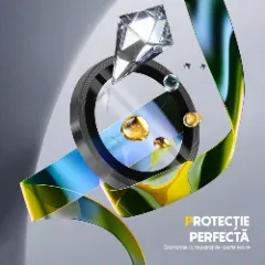 Folie Protectie Lentile Camera pentru Apple iPhone 16 / Apple iPhone 16 Plus, CASEY STUDIOS™ MaxDefense+, Ultra HD, Protectie Profesionala Camere 3D, Anti Amprente, Anti Zgarieturi, Anti Socuri Argintiu