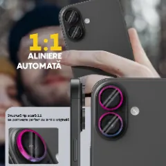 Folie Protectie Lentile Camera pentru Apple iPhone 16 / Apple iPhone 16 Plus, CASEY STUDIOS™ MaxDefense+, Ultra HD, Protectie Profesionala Camere 3D, Anti Amprente, Anti Zgarieturi, Anti Socuri Curcubeu