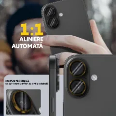 Folie Protectie Lentile Camera pentru Apple iPhone 16 / Apple iPhone 16 Plus, CASEY STUDIOS™ MaxDefense+, Ultra HD, Protectie Profesionala Camere 3D, Anti Amprente, Anti Zgarieturi, Anti Socuri Galben