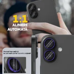 Folie Protectie Lentile Camera pentru Apple iPhone 16 / Apple iPhone 16 Plus, CASEY STUDIOS&trade; MaxDefense+, Ultra HD, Protectie Profesionala Camere 3D, Anti Amprente, Anti Zgarieturi, Anti Socuri