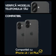 Folie Protectie Lentile Camera pentru Apple iPhone 16 / Apple iPhone 16 Plus, CASEY STUDIOS™ MaxDefense+, Ultra HD, Protectie Profesionala Camere 3D, Anti Amprente, Anti Zgarieturi, Anti Socuri Negru