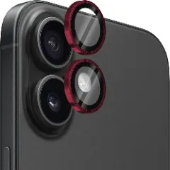Folie Protectie Lentile Camera pentru Apple iPhone 16 / Apple iPhone 16 Plus, CASEY STUDIOS™ MaxDefense+, Ultra HD, Protectie Profesionala Camere 3D, Anti Amprente, Anti Zgarieturi, Anti Socuri Rosu 