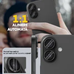 Folie Protectie Lentile Camera pentru Apple iPhone 16 / Apple iPhone 16 Plus, CASEY STUDIOS™ MaxDefense+, Ultra HD, Protectie Profesionala Camere 3D, Anti Amprente, Anti Zgarieturi, Anti Socuri Argintiu