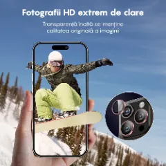 Folie Protectie Lentile Camera pentru Apple iPhone 16 Pro / Apple iPhone 16 Pro Max, CASEY STUDIOS™ MaxDefense+, Ultra HD, Protectie Profesionala Camere 3D, Anti Amprente, Anti Zgarieturi, Anti Socuri Roz