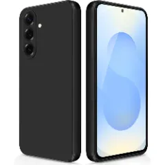 Husa CASEY STUDIOS compatibila cu Samsung Galaxy S25 Plus, Soft Silicone Premium, Microfibra in Interior, pentru Incarcare Wireless, Margini Ridicate pentru Protectia Ecranului si a Camerelor Negru 